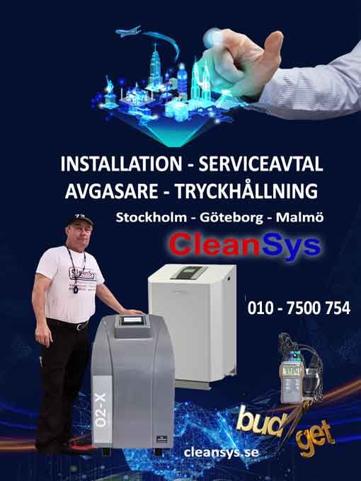 CleanSys Sverige Installation Serviceavtal Avgasare